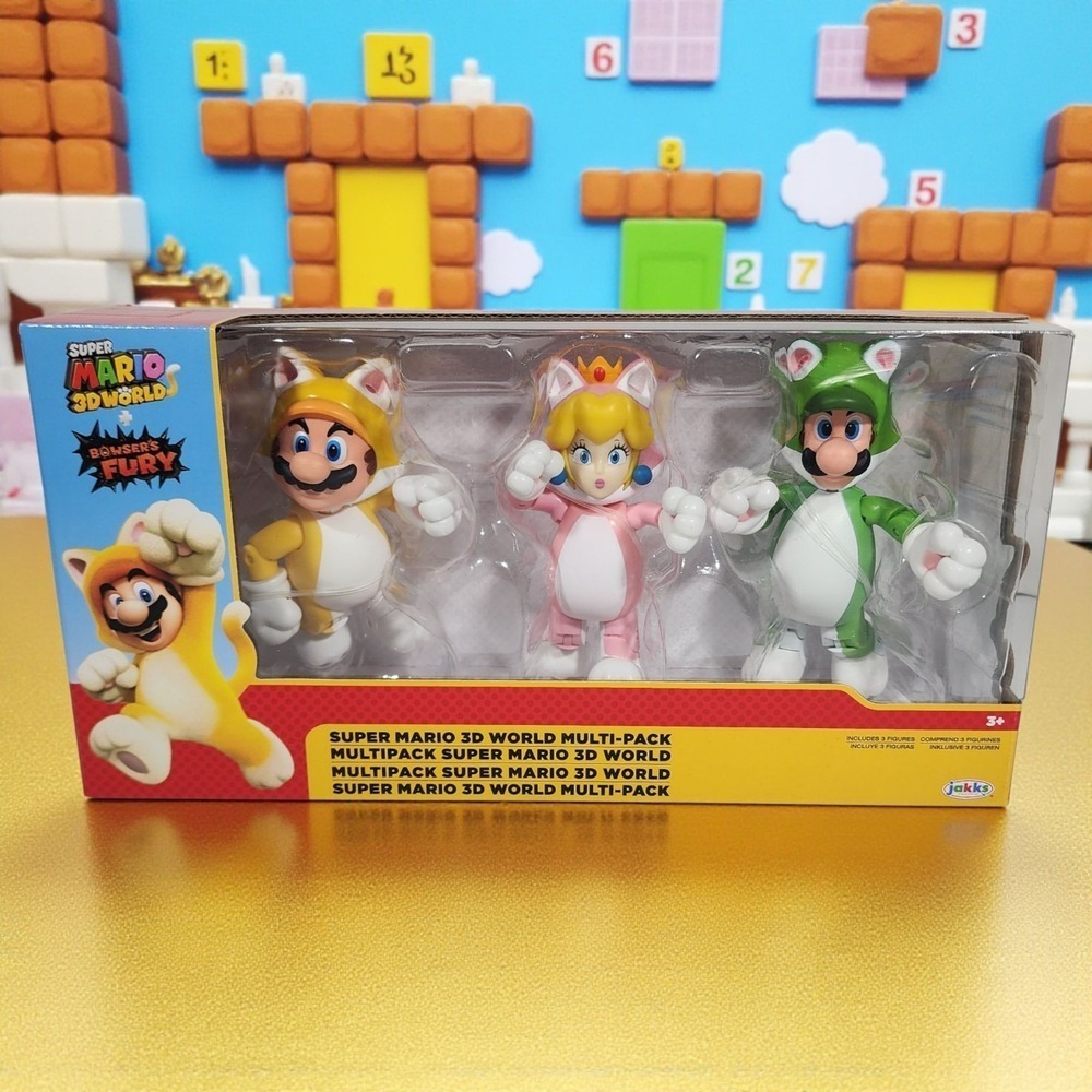 Super Mario 3D Worlds Bowser's Fury Multi Pack 3 Small Action Figures